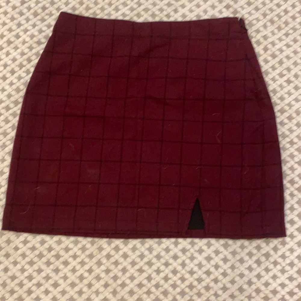 School uniform style plaid mini skirt